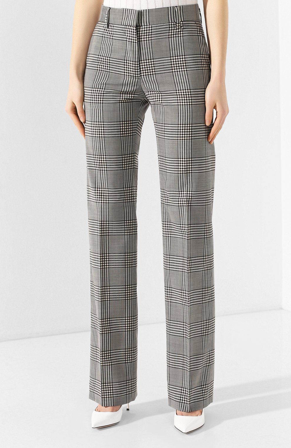 Шерстяные брюки MSGM серого цвета по цене 38650 руб., арт. 2841MDP92 207119, фото 3 Шерстяные брюки MSGM, арт. 2841MDP92 207119, фото 3