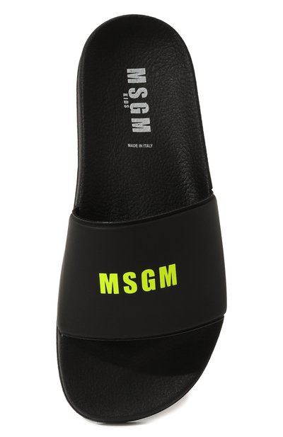Шлепанцы MSGM KIDS черного цвета по цене 8755 руб., арт. 76865/36-40, фото 4 Шлепанцы MSGM KIDS, арт. 76865/36-40, фото 4