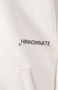 Женский хлопковая толстовка HINNOMINATE белого цвета, арт. HMABW01400 | Фото 6 (Длина (для топов): Стандартные; Материал сплава: Проставлено; Драгоценные камни: Проставлено; Рукава: Длинные; Женское Кросс-КТ: Кардиган-одежда; Стили: Спорт-шик; Материал внешний: Хлопок)