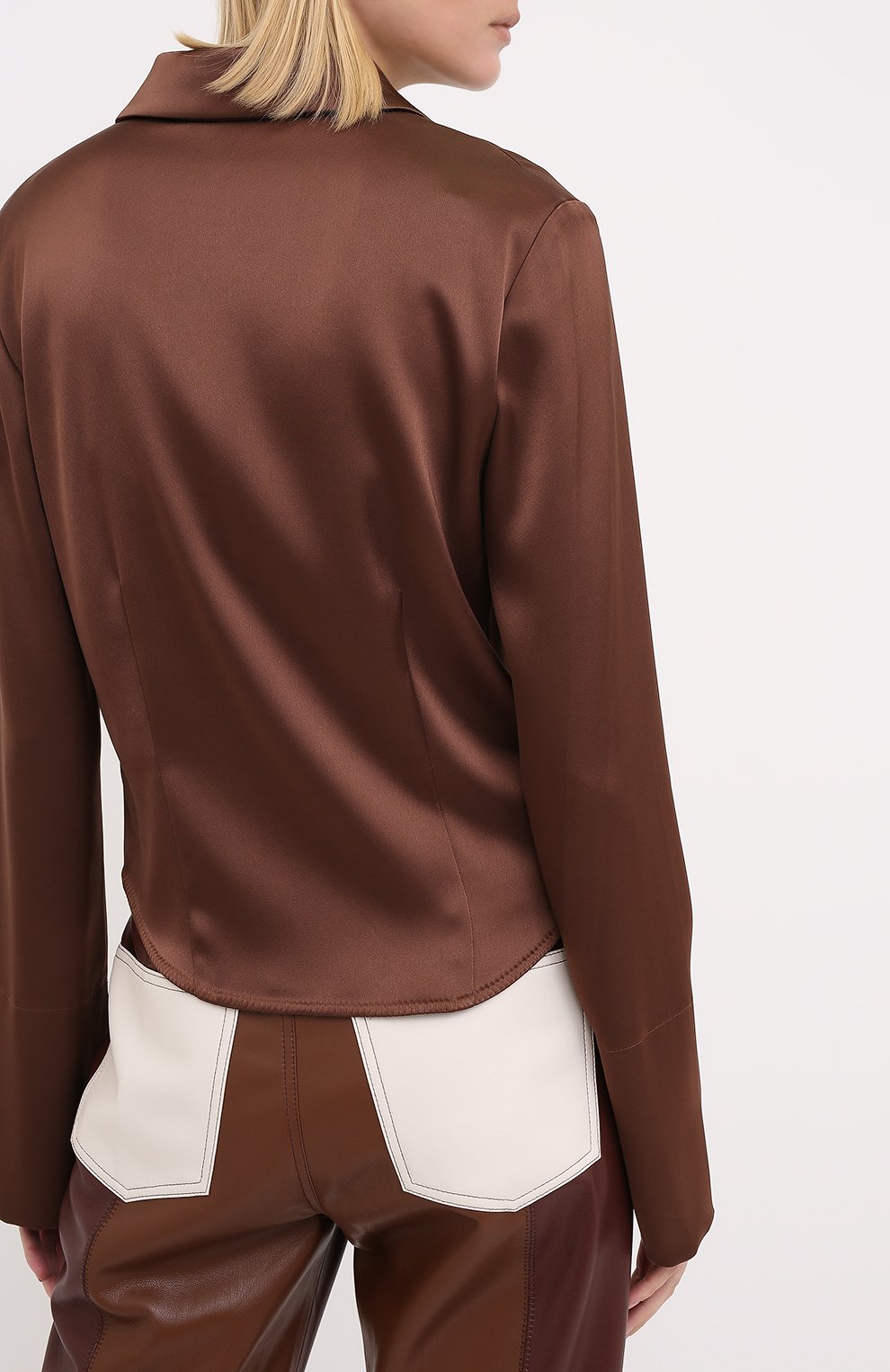 Блузка NANUSHKA, арт. ALICE_BR0WN_SLIP SATIN, фото 4