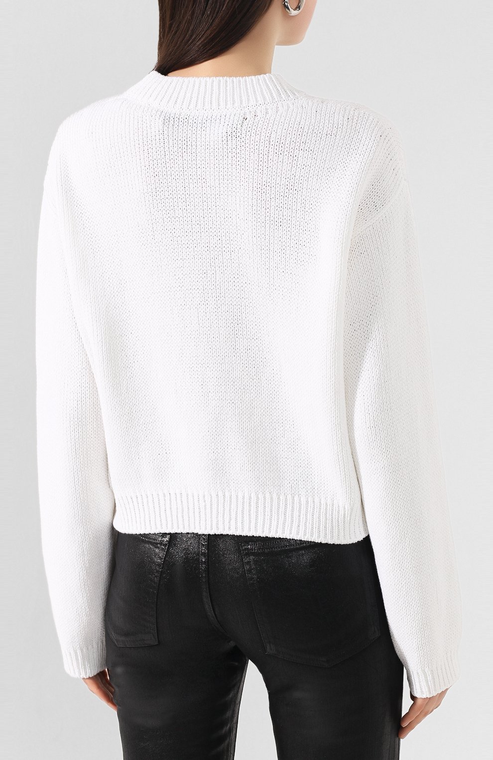 Хлопковый свитер OFF-WHITE белого цвета по цене 43400 руб., арт. 0WHE021R20H280870110, фото 4 Хлопковый свитер OFF-WHITE, арт. 0WHE021R20H280870110, фото 4
