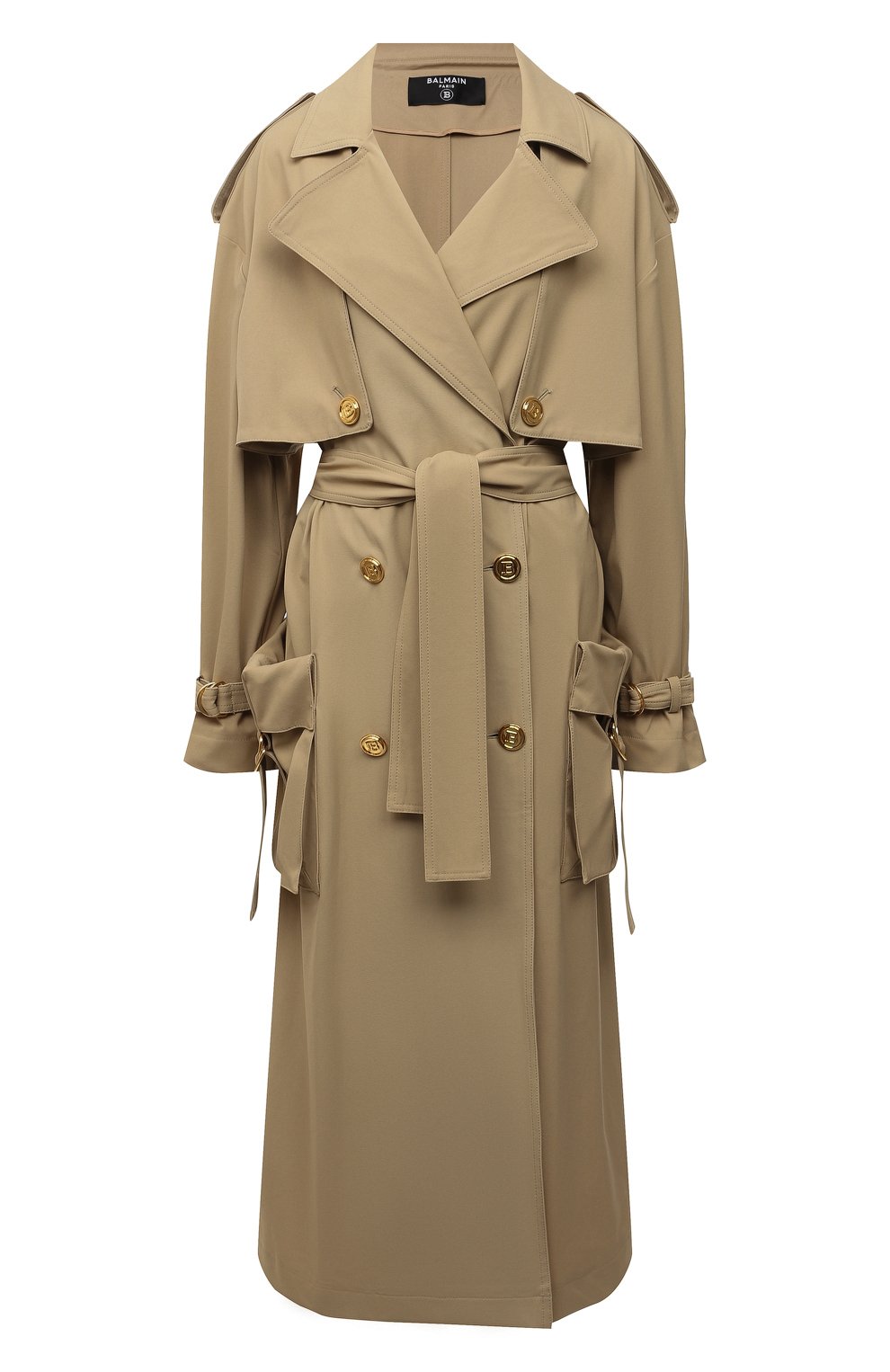 Тренч BALMAIN бежевого цвета по цене 262500 руб., арт. XF1TL030/XB63, фото 1 Тренч BALMAIN, арт. XF1TL030/XB63, фото 1