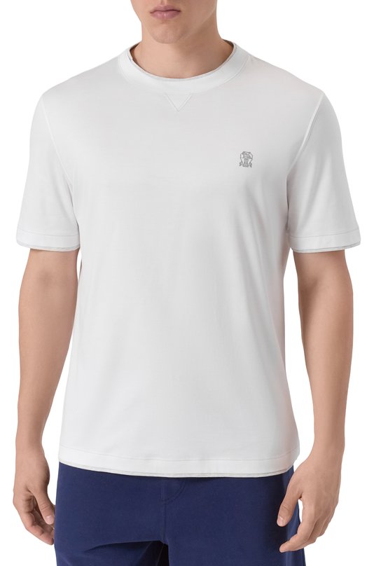 Хлопковая футболка Brunello Cucinelli M0B137451G Белый  M0B137451G Фото 3