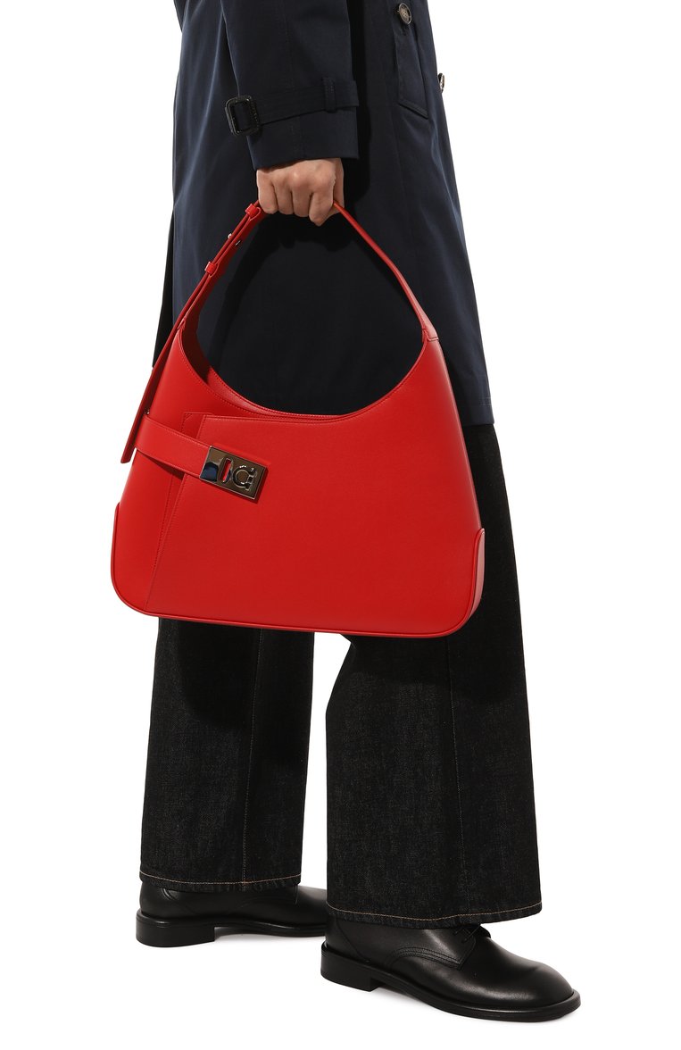 Женская сумка arch large FERRAGAMO красного цвета, арт. 215492/767 | Фото 2 (Материал: Натуральная кожа; Размер: large)