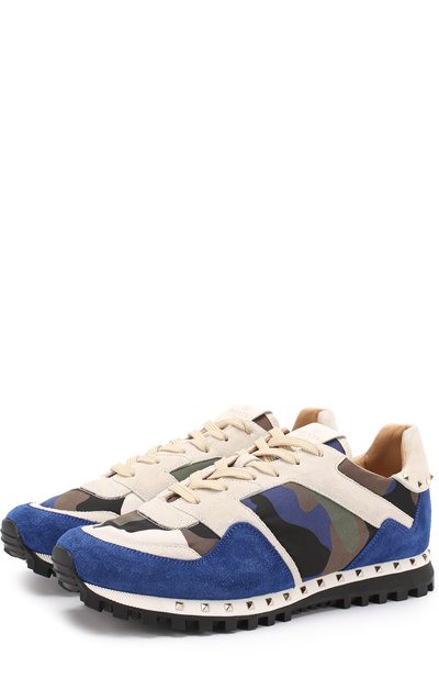 Комбинированные кроссовки rockrunner с камуфляжным принтом VALENTINO, арт. NY2S0952/NYM, фото 1