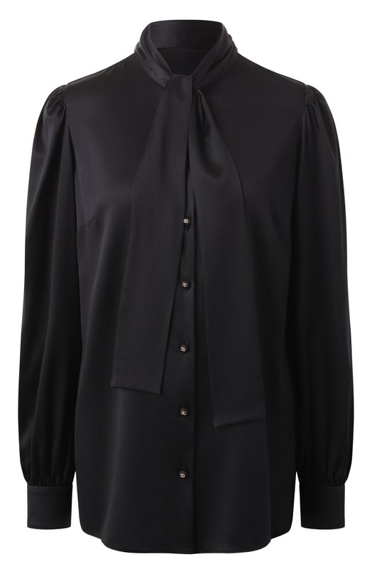 Атласная блузка Dolce & Gabbana F5P98T/FURAG Чёрный F5P98T/FURAG