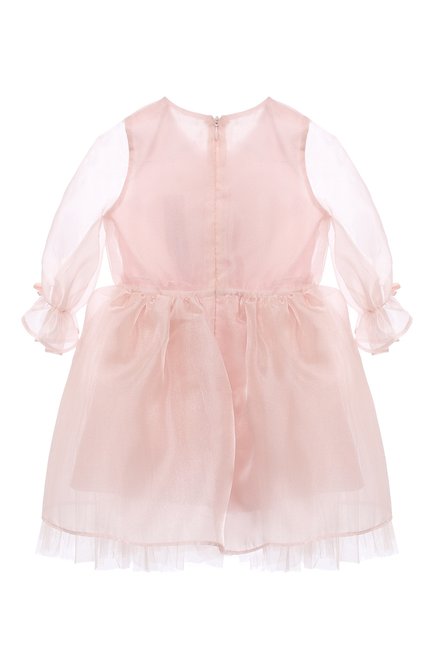 Детское платье LITTLE MISS AOKI розового цвета, арт. LFW21200/5-8 | Фото 2 (Материал внешний: Синтетический материал; Рукава: Длинные; Материал подклада: Хлопок; Драгоценные камни: Проставлено; Нос: Не проставлено; Материал сплава: Проставлено; Региональные ограничения белый список (Axapta Mercury): Не проставлено; Ростовка одежда: 5 лет | 110 см)