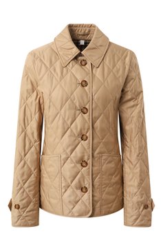 Женская куртка BURBERRY бежевого цвета, арт. 8049868 | Фото 1 (Рукава: Длинные; Длина (верхняя одежда): Короткие; Материал сплава: Проставлено; Материал подклада: Хлопок; Драгоценные камни: Проставлено; Кросс-КТ: Куртка, Легкие; Стили: Кэжуэл)