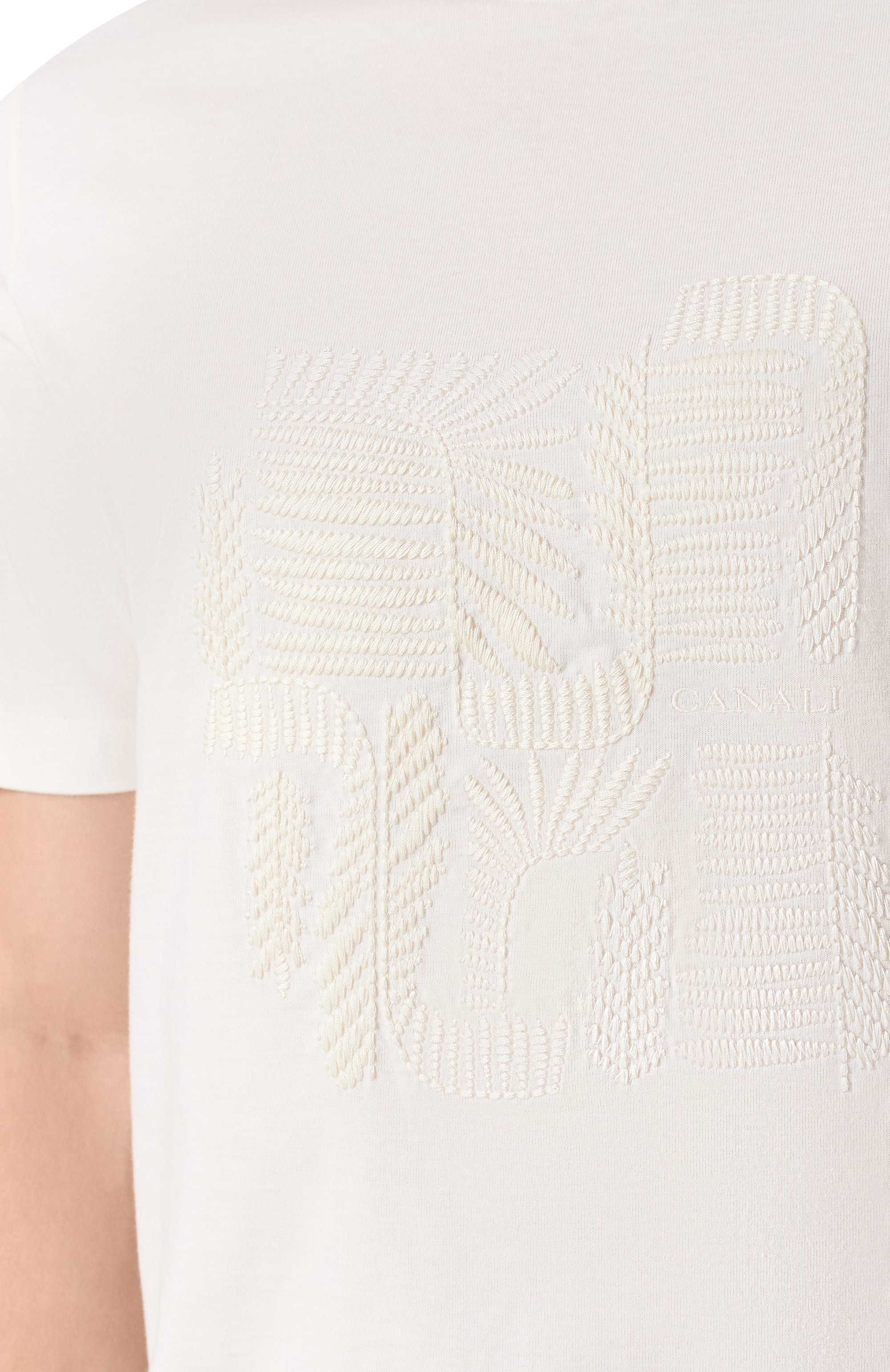 Хлопковая футболка CANALI белого цвета по цене 55350 руб., арт. T0911/MJ02260, фото 5 Хлопковая футболка CANALI, арт. T0911/MJ02260, фото 5