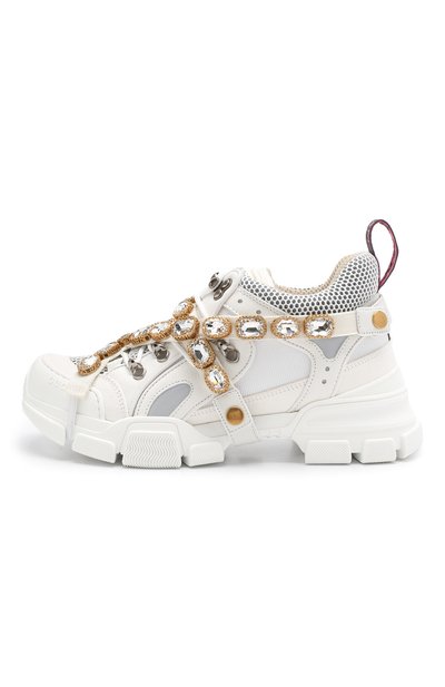 Комбинированные кроссовки flashtrek с отделкой кристаллами GUCCI, арт. 541445/GGZ50, фото 3