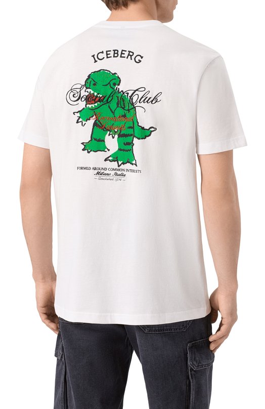 Хлопковая футболка Iceberg F045/6325 Белый  F045/6325 Фото 4