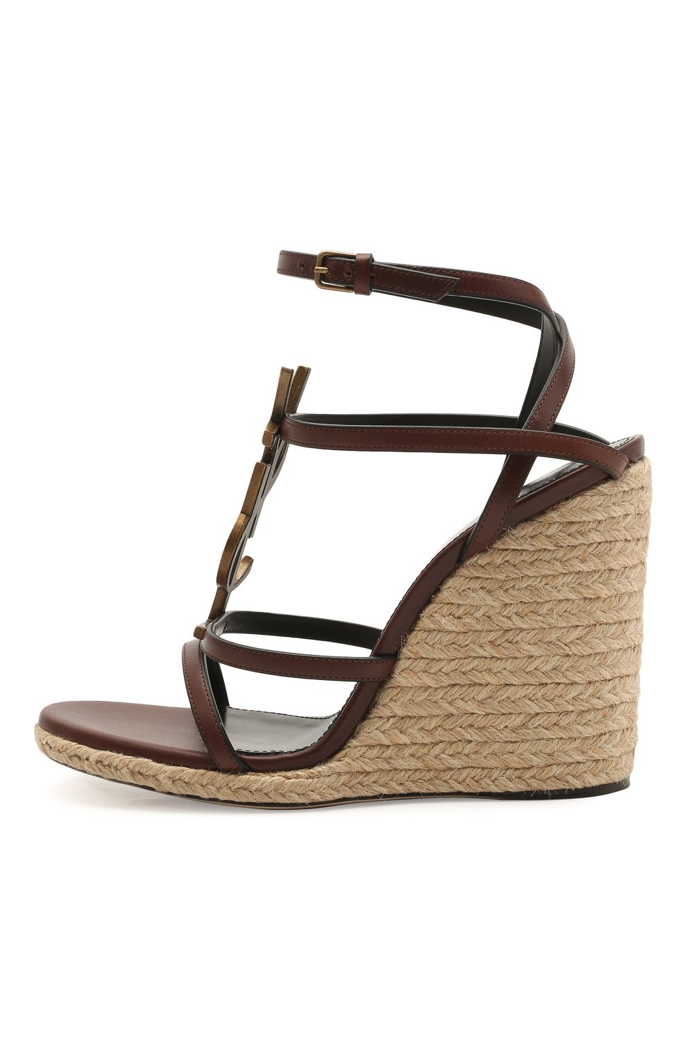 Кожаные босоножки cassandra SAINT LAURENT коричневого цвета по цене 115000 руб., арт. 570599/0MUTT, фото 4 Кожаные босоножки cassandra SAINT LAURENT, арт. 570599/0MUTT, фото 4