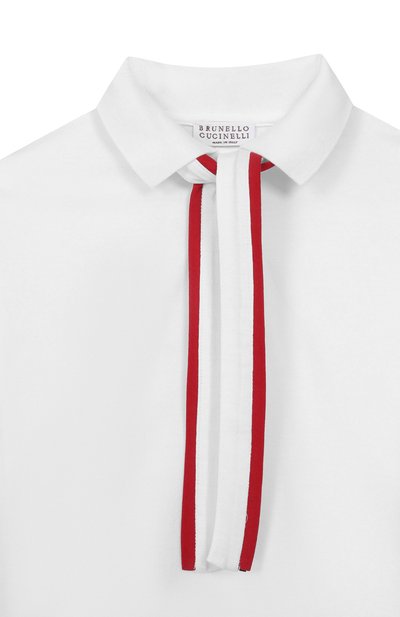 Хлопковое поло BRUNELLO CUCINELLI белого цвета по цене 42150 руб., арт. B0T81T490B, фото 3 Хлопковое поло BRUNELLO CUCINELLI, арт. B0T81T490B, фото 3