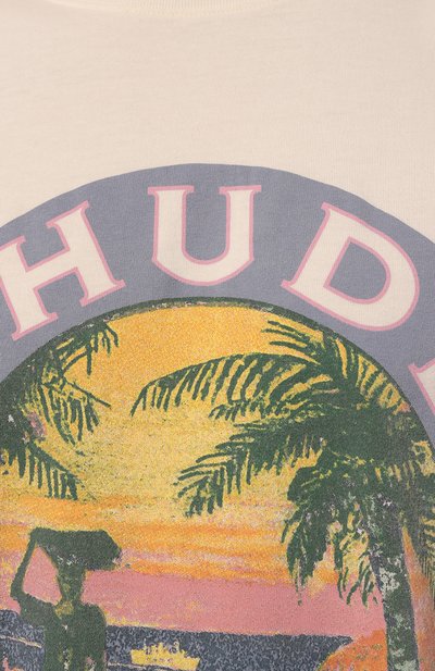 Хлопковая футболка RHUDE кремового цвета по цене 41750 руб., арт. RHPS24TT01012611, фото 5 Хлопковая футболка RHUDE, арт. RHPS24TT01012611, фото 5