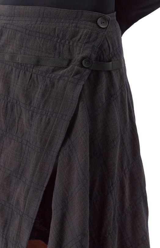 Юбка из шерсти и хлопка Andrea Ya'aqov 25WT0K28/C0TT0N W00L Коричневый  25WT0K28/C0TT0N W00L Фото 5