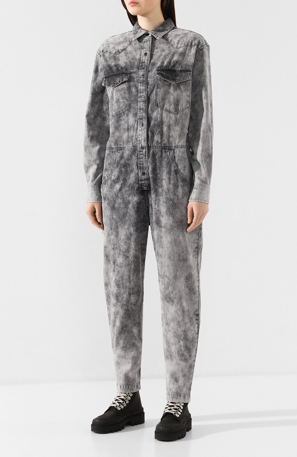 Джинсовый комбинезон ISABEL MARANT ETOILE серого цвета по цене 53950 руб., арт. CB0262-20P022E/IDESIA, фото 3 Джинсовый комбинезон ISABEL MARANT ETOILE, арт. CB0262-20P022E/IDESIA, фото 3