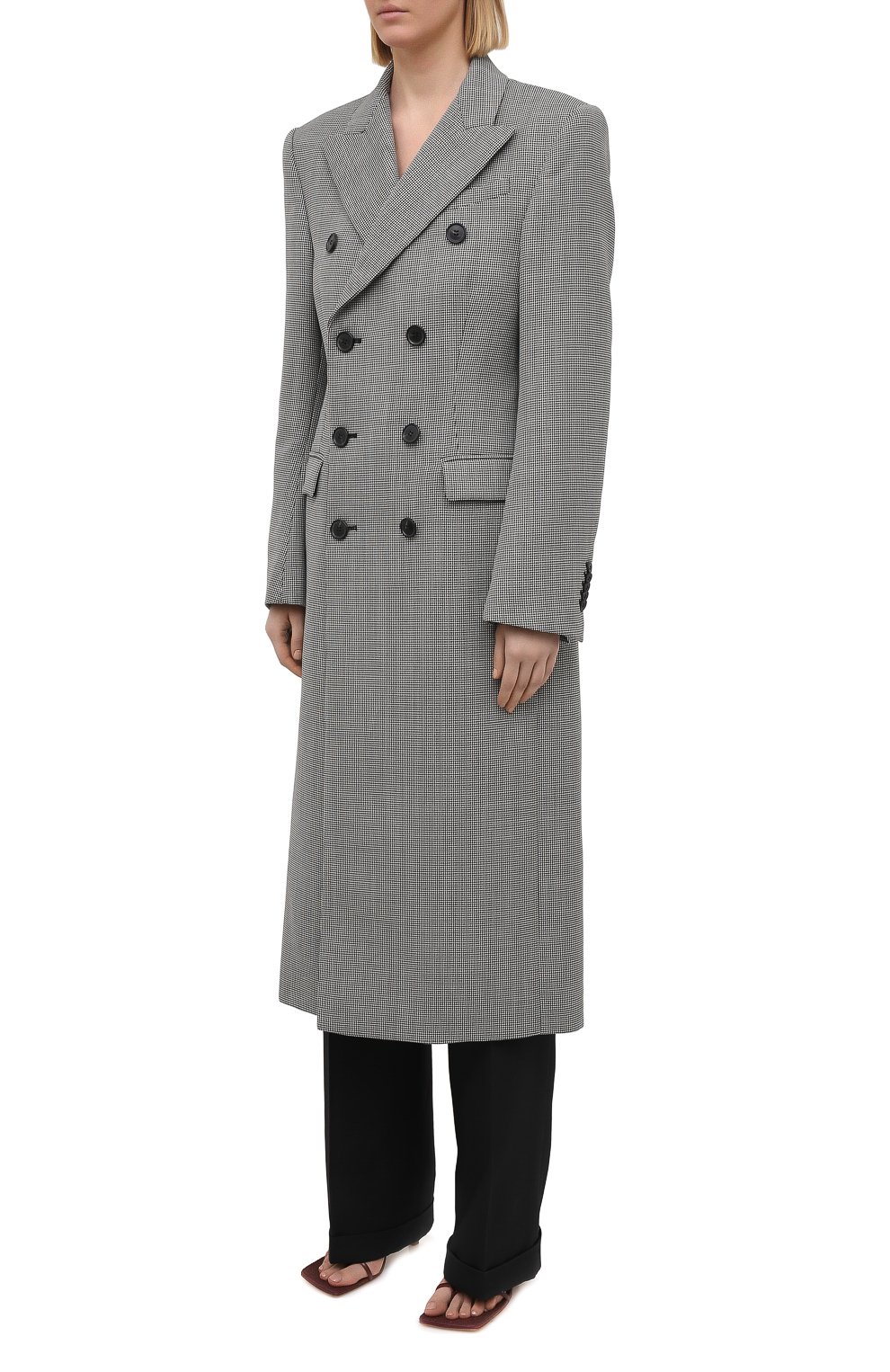 Шерстяное пальто WARDROBE.NYC черно-белого цвета по цене 185500 руб., арт. W4010HTR05, фото 3 Шерстяное пальто WARDROBE.NYC, арт. W4010HTR05, фото 3