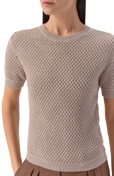 Пуловер из шелка и хлопка MVST бежевого цвета по цене 98200 руб., арт. M26.2PW.K216/Y203, фото 5 Пуловер из шелка и хлопка MVST, арт. M26.2PW.K216/Y203, фото 5