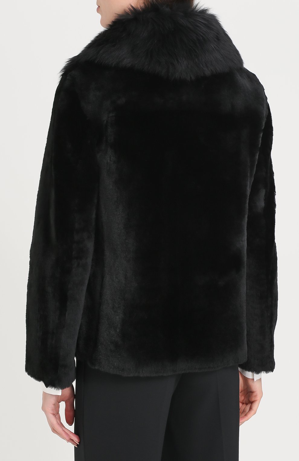 Укороченная шуба прямого кроя из овчины GIORGIO ARMANI, арт. ZAB12P/ZAP28, фото 4