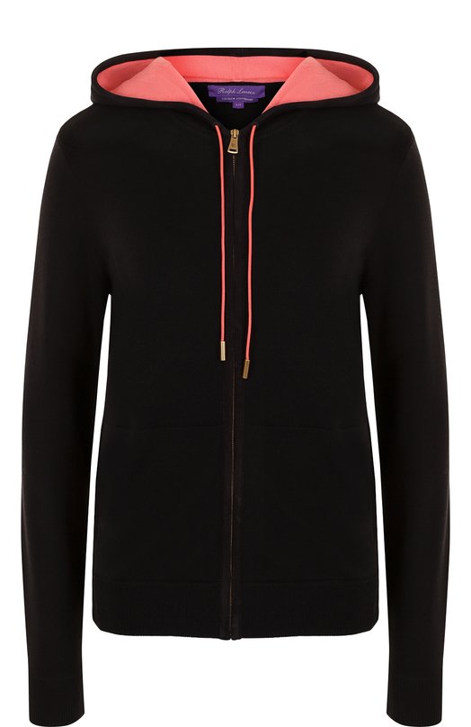 

Однотонный кардиган на молнии с капюшоном Ralph Lauren, Чёрный