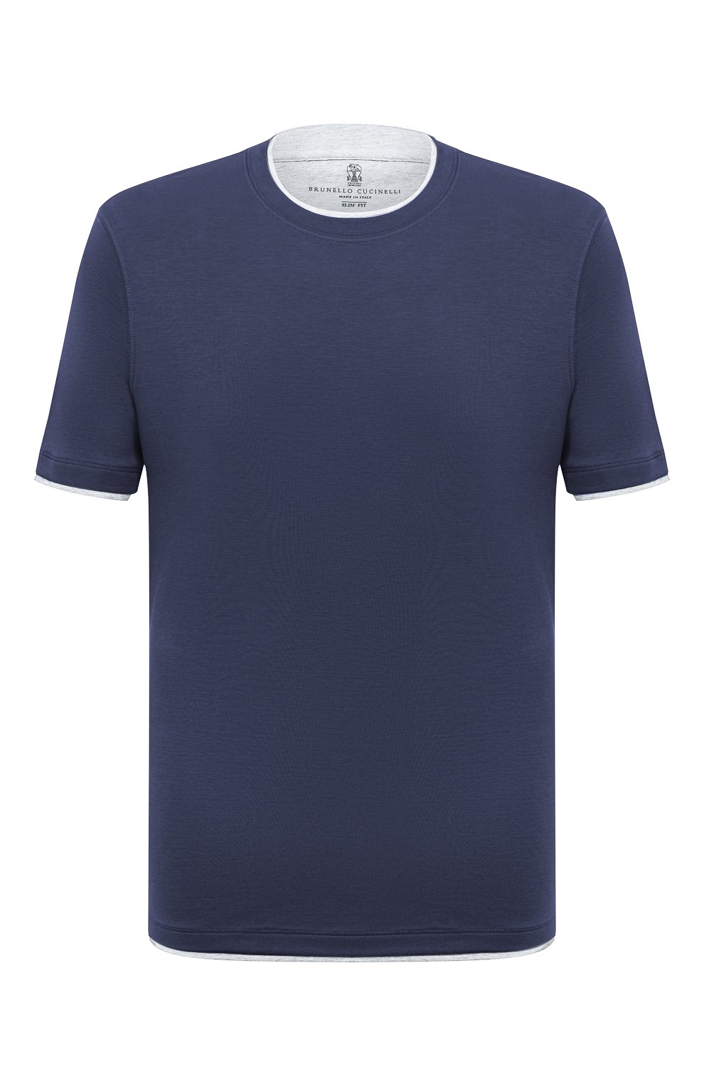 Футболка из хлопка и шелка BRUNELLO CUCINELLI, арт. MTS877427, фото 1