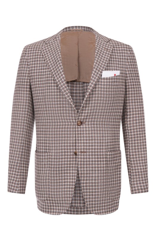 Пиджак из кашемира и шерсти Kiton UG81K0610E53 Коричневый UG81K0610E53