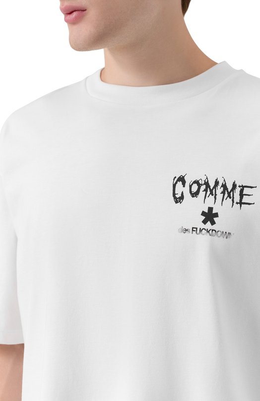 Хлопковая футболка Comme des Fuckdown CFABM01848 Белый  CFABM01848 Фото 5