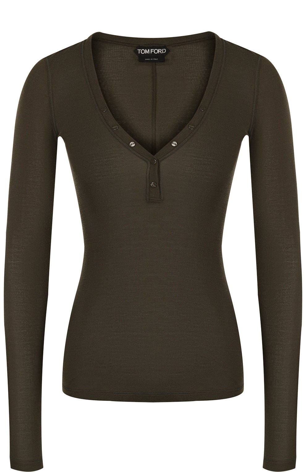 Облегающий шелковый пуловер с v-образным вырезом TOM FORD, арт. TSJ257-FAX290, фото 1