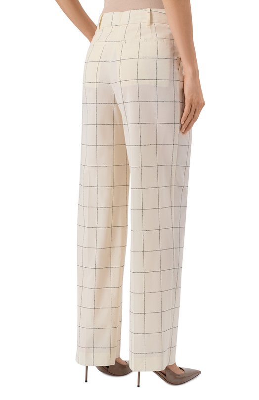 Шерстяные брюки Erika Cavallini P6SM04 Кремовый  P6SM04 Фото 4