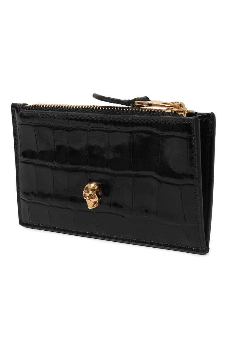 Женский кожаный футляр для кредитных карт ALEXANDER MCQUEEN черного цвета, арт. 632037/1JMFG | Фото 2 (Материал: Натуральная кожа; Нос: Не проставлено)