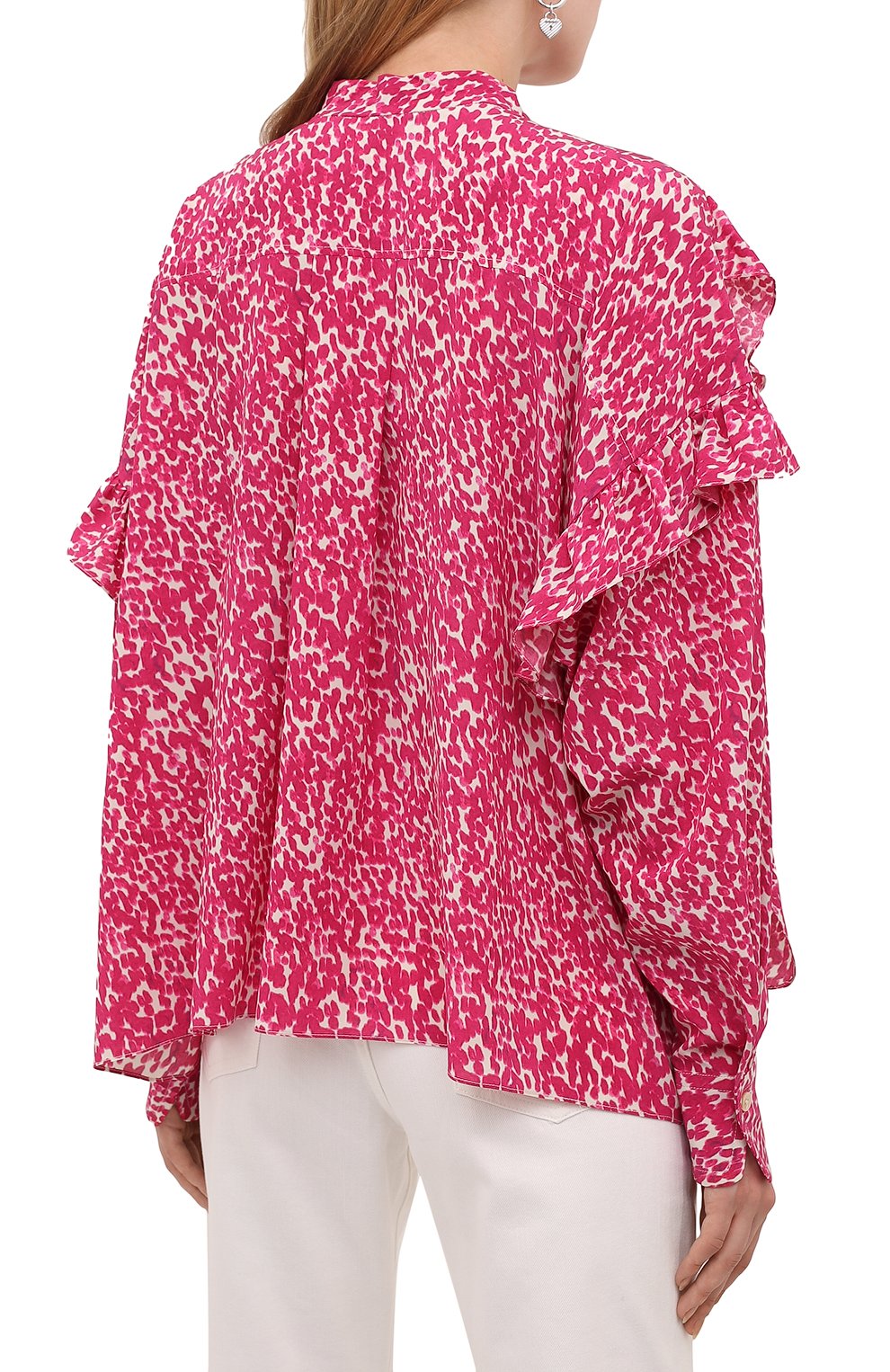 Шелковая блузка ISABEL MARANT фуксия цвета по цене 59450 руб., арт. HT2171-21A021I/LIBELZIA, фото 4 Шелковая блузка ISABEL MARANT, арт. HT2171-21A021I/LIBELZIA, фото 4