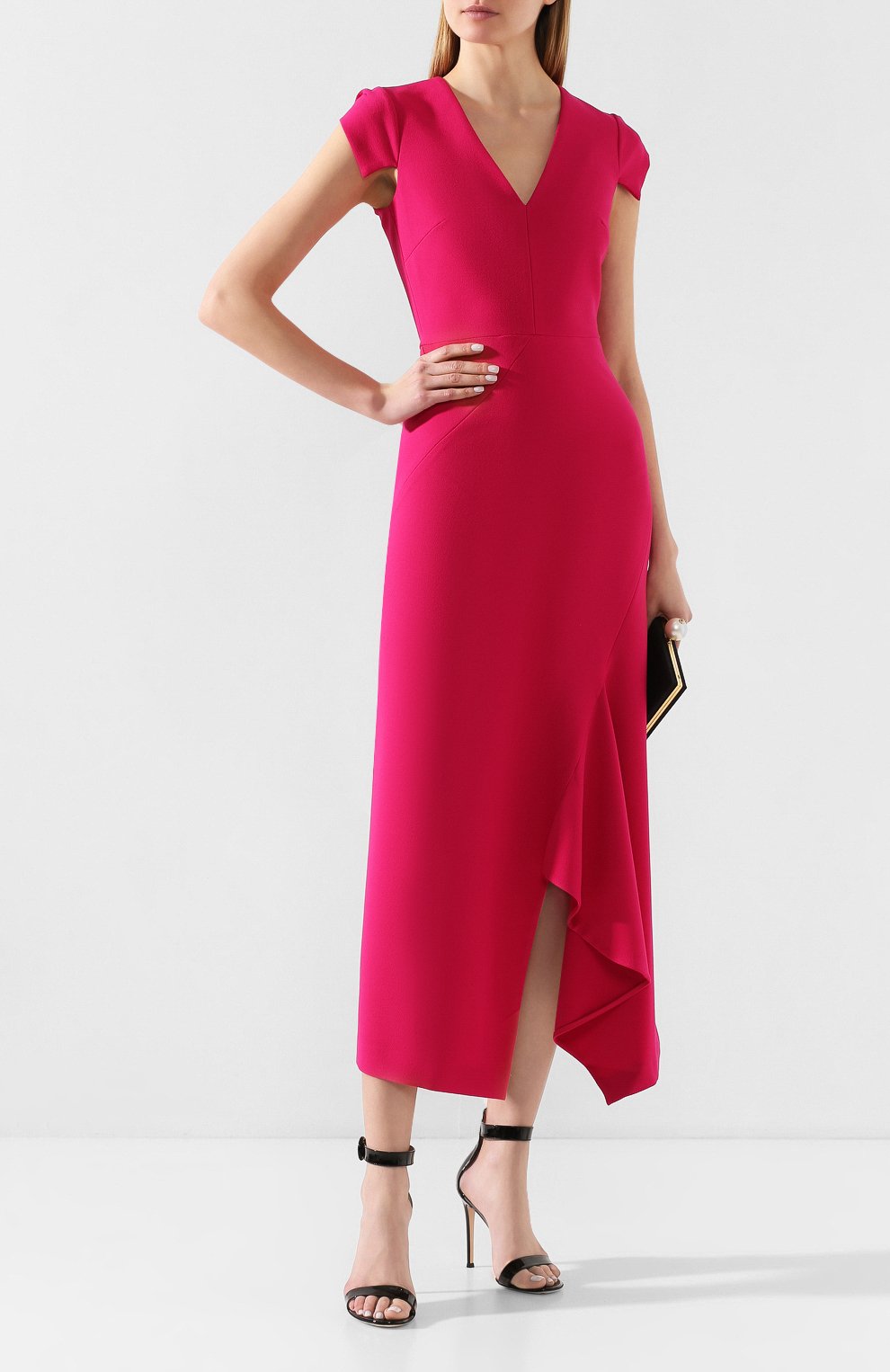 Платье ROLAND MOURET фуксия цвета по цене 129000 руб., арт. PS20/S0840/F2196, фото 2 Платье ROLAND MOURET, арт. PS20/S0840/F2196, фото 2