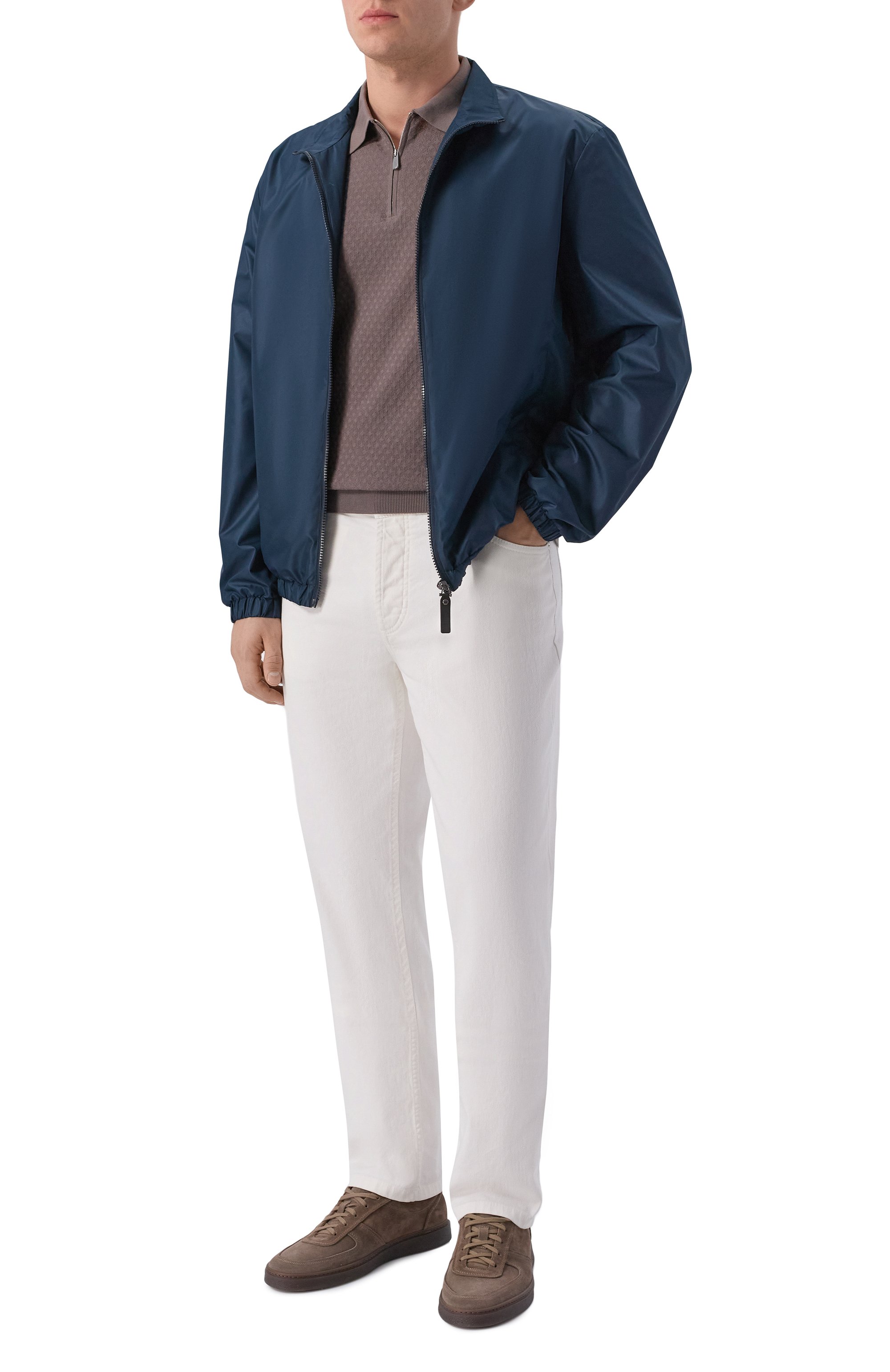 Хлопковое поло FEDELI серого цвета по цене 64600 руб., арт. MU0D5853/GIZA LIGHT DUSTY, фото 2 Хлопковое поло FEDELI, арт. MU0D5853/GIZA LIGHT DUSTY, фото 2