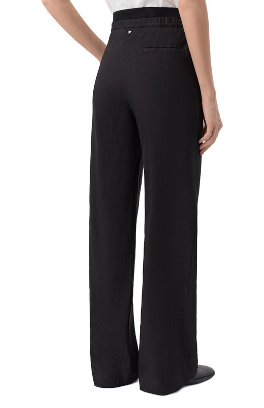 Брюки изо льна и вискозы Lorena Antoniazzi P2640PA81A/3347 Чёрный  P2640PA81A/3347 Фото 4