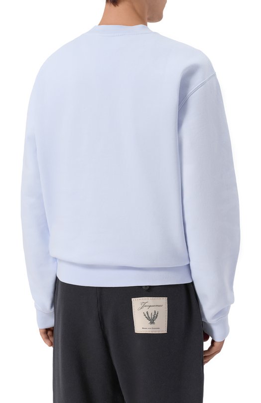 Хлопковый свитшот Jacquemus 24ESSM00206/AJ00126 Голубой  24ESSM00206/AJ00126 Фото 4