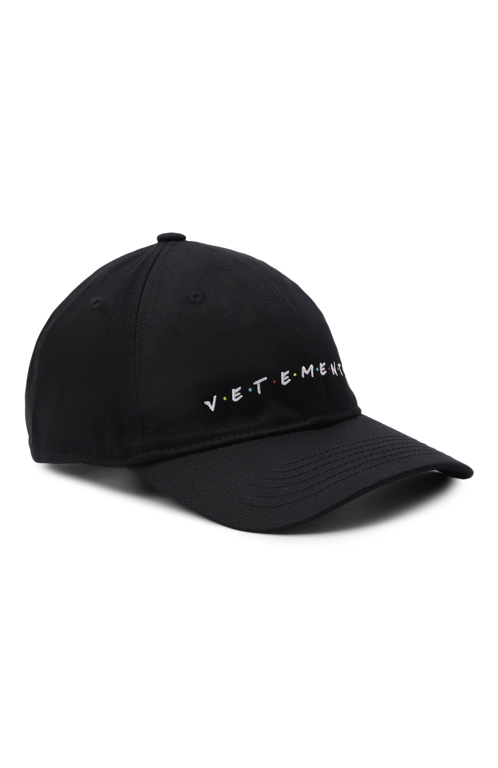 Хлопковая бейсболка VETEMENTS черного цвета по цене 63200 руб., арт. UE54CA140B, фото 1 Хлопковая бейсболка VETEMENTS, арт. UE54CA140B, фото 1