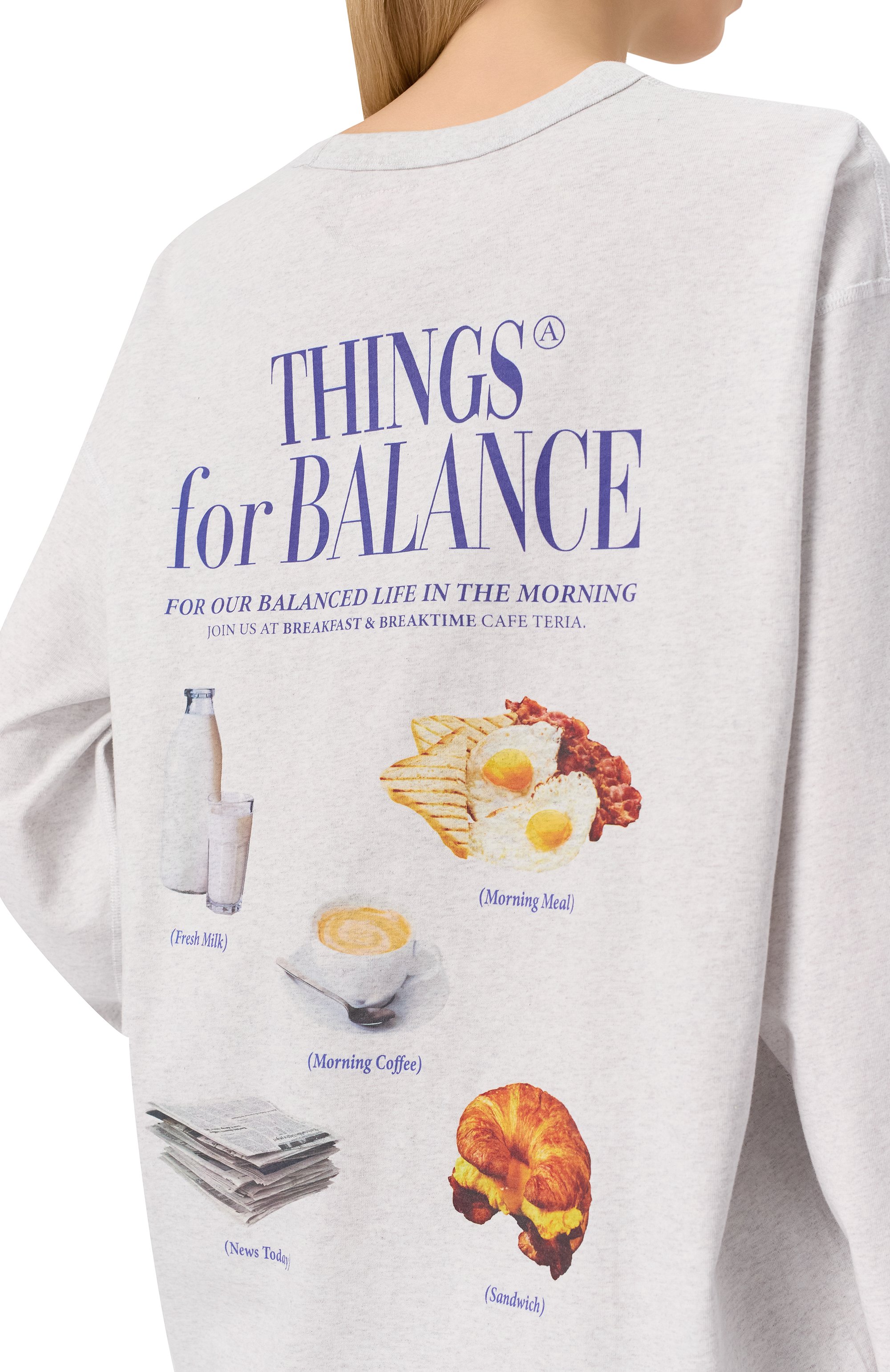 Хлопковый свитшот AECA WHITE, арт. AWCMSSBBTTLST001A2.LIGHT GREY (L), фото 5