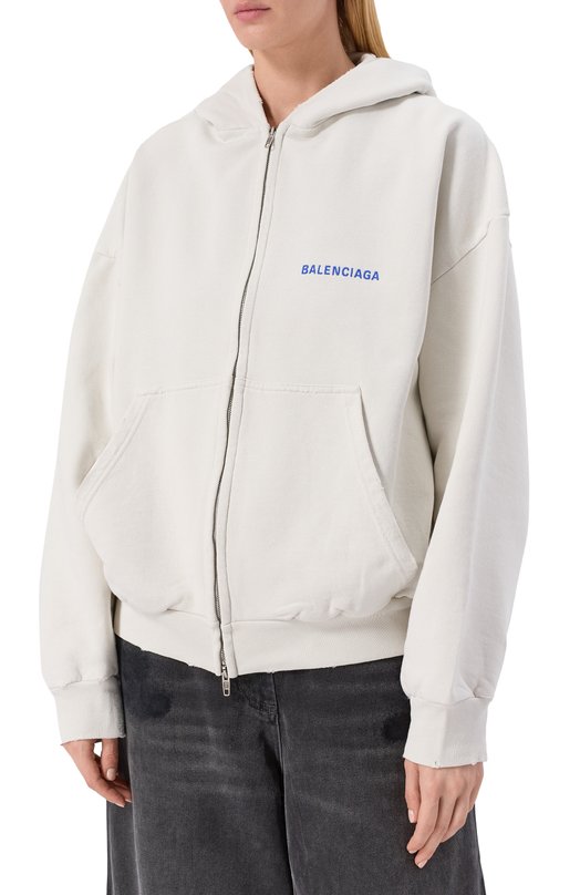 Хлопковая толстовка Balenciaga 803264/TSVP1 Кремовый  803264/TSVP1 Фото 3