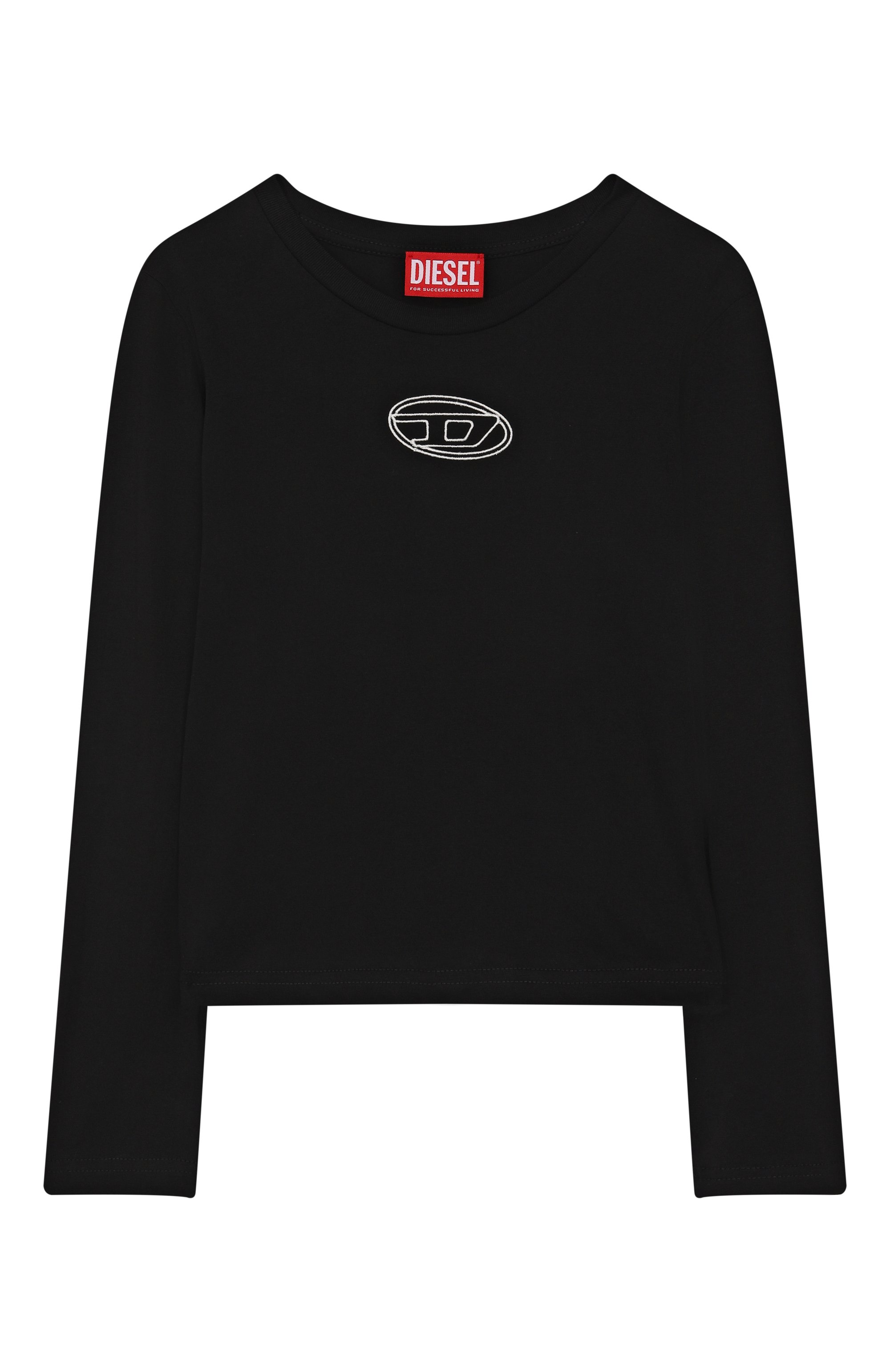 Хлопковый лонгслив DIESEL черного цвета по цене 9680 руб., арт. J02431/00YI9, фото 1 Хлопковый лонгслив DIESEL, арт. J02431/00YI9, фото 1