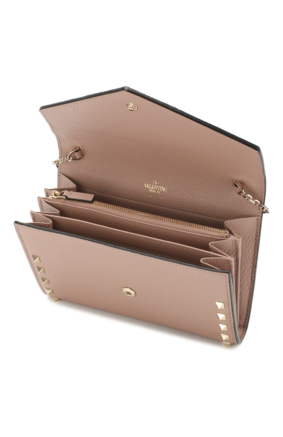 Кожаный кошелек на цепочке VALENTINO бежевого цвета по цене 129500 руб., арт. TW2P0Q48/VSH, фото 4 Кожаный кошелек на цепочке VALENTINO, арт. TW2P0Q48/VSH, фото 4