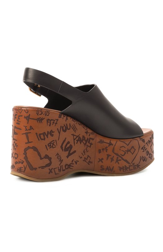 Кожаные босоножки Maxime Chloé CHC25U10GLU Чёрный  CHC25U10GLU Фото 5