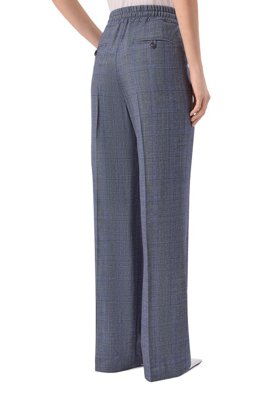 Брюки из шерсти и шелка Kiton D48122K0944G Синий  D48122K0944G Фото 4