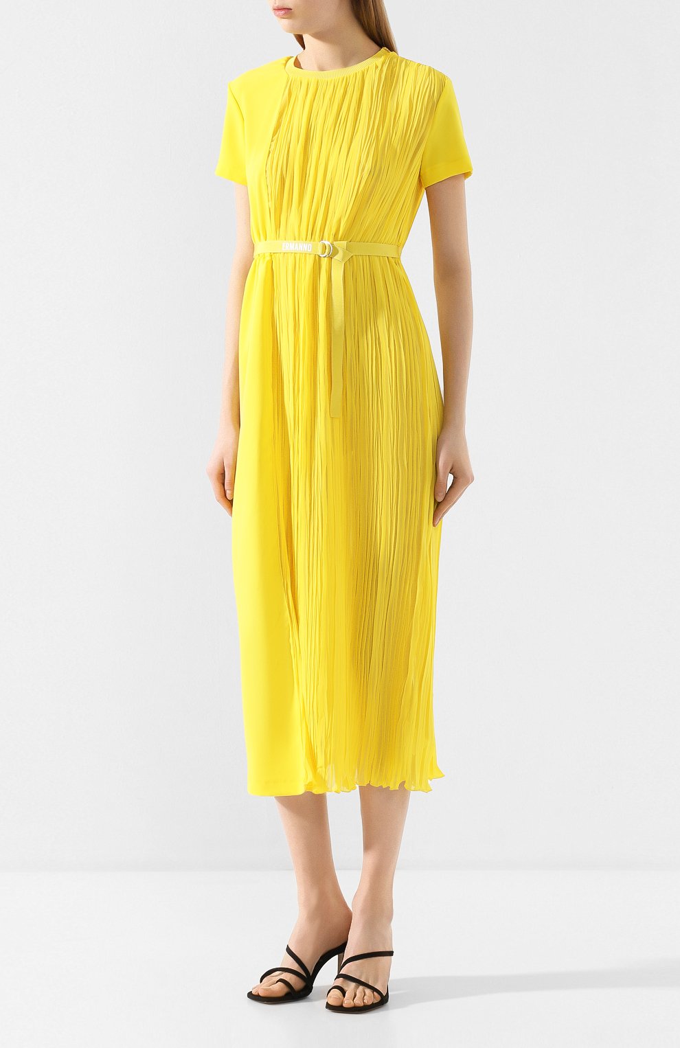 Платье ERMANNO ERMANNO SCERVINO желтого цвета по цене 47850 руб., арт. 46T AB17 GIS, фото 3 Платье ERMANNO ERMANNO SCERVINO, арт. 46T AB17 GIS, фото 3