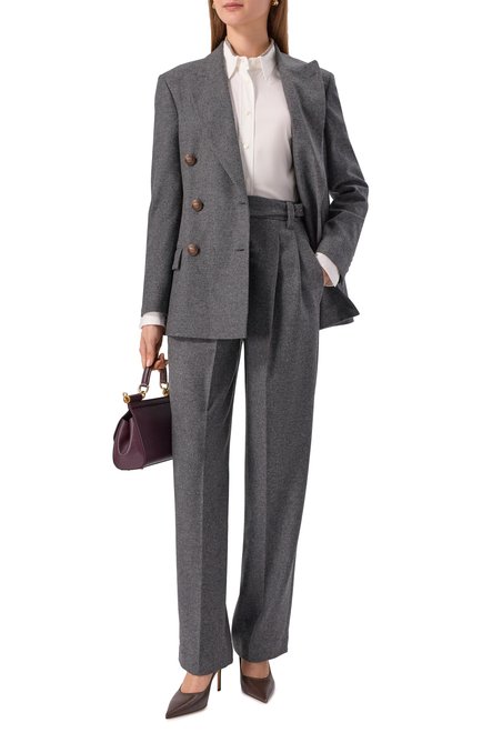Женские брюки из шерсти и кашемира BRUNELLO CUCINELLI, арт. MB162P9027