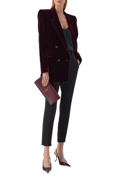 Клатч kate SAINT LAURENT бордового цвета по цене 269500 руб., арт. 851921/AAGBE, фото 3 Клатч kate SAINT LAURENT, арт. 851921/AAGBE, фото 3