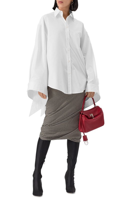Хлопковая рубашка Balenciaga 830990/TRM28 Белый  830990/TRM28 Фото 2