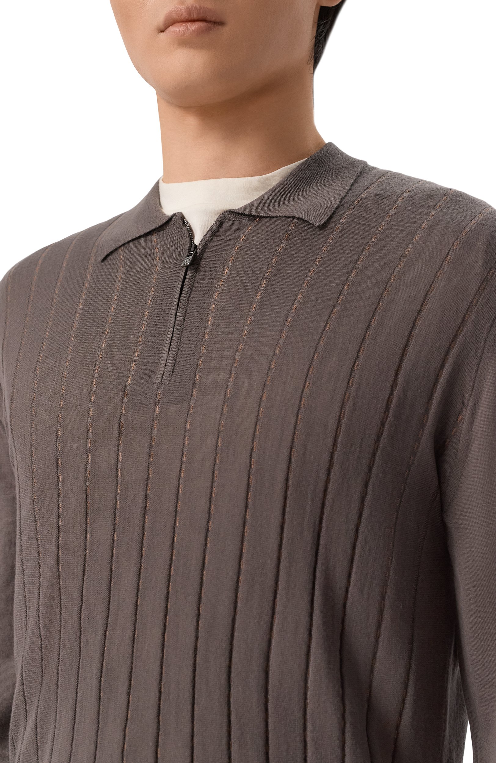 Поло из шерсти и шелка CORNELIANI, арт. 28M563/2A25101, фото 5