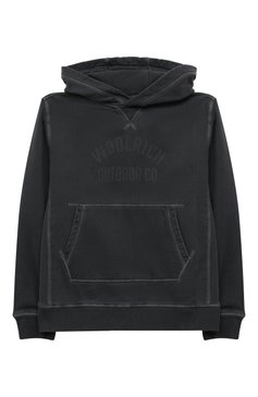 Детский хлопковое худи WOOLRICH черного цвета, арт. CFWKSW0173MRUT3510 | Фото 1 (Рукава: Длинные; Материал сплава: Проставлено; Материал внешний: Хлопок; Драгоценные камни: Проставлено)