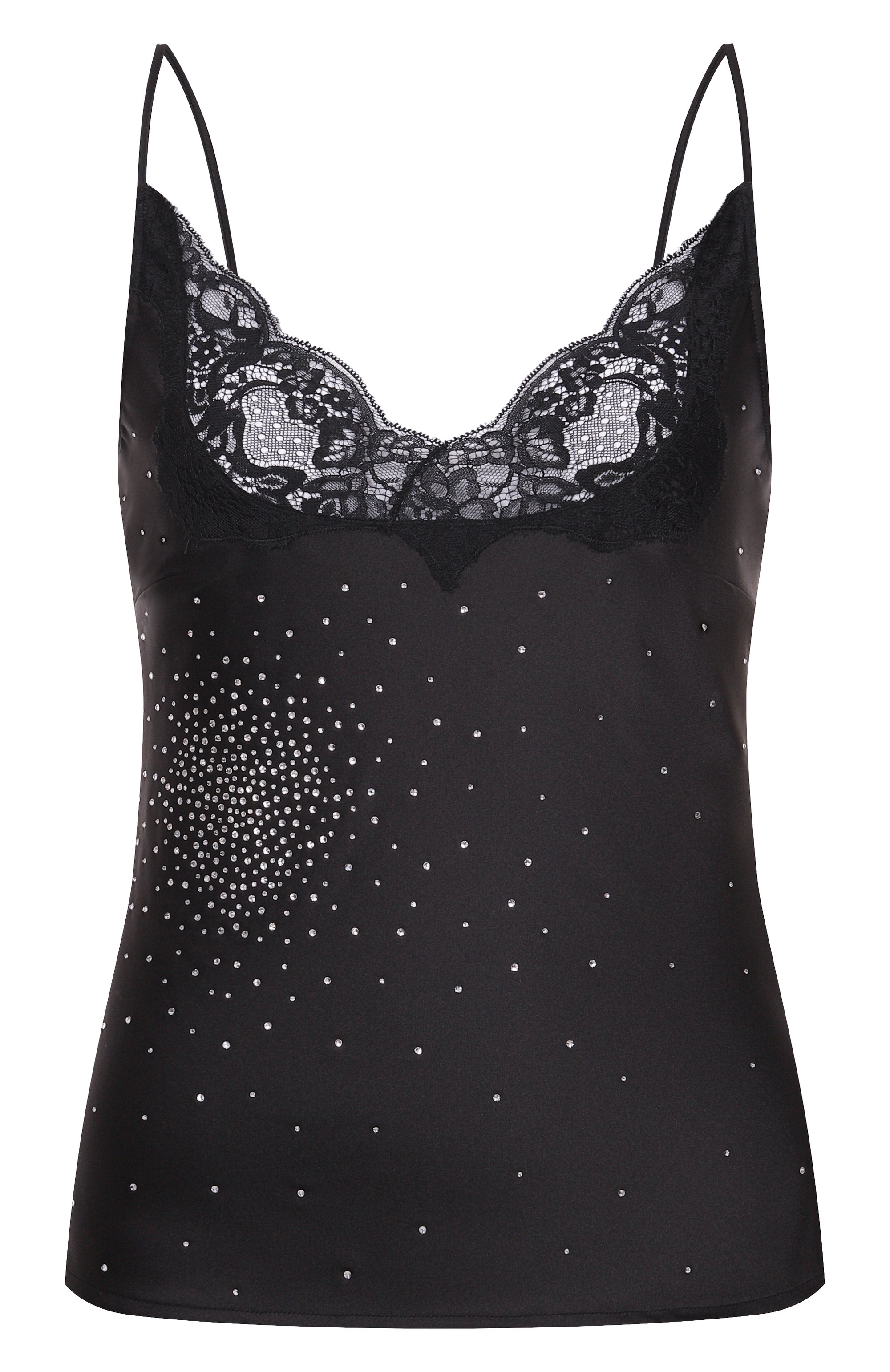 Атласный топ с отделкой стразами GIUSEPPE DI MORABITO, арт. 05FWT0344YC 05300, фото 1