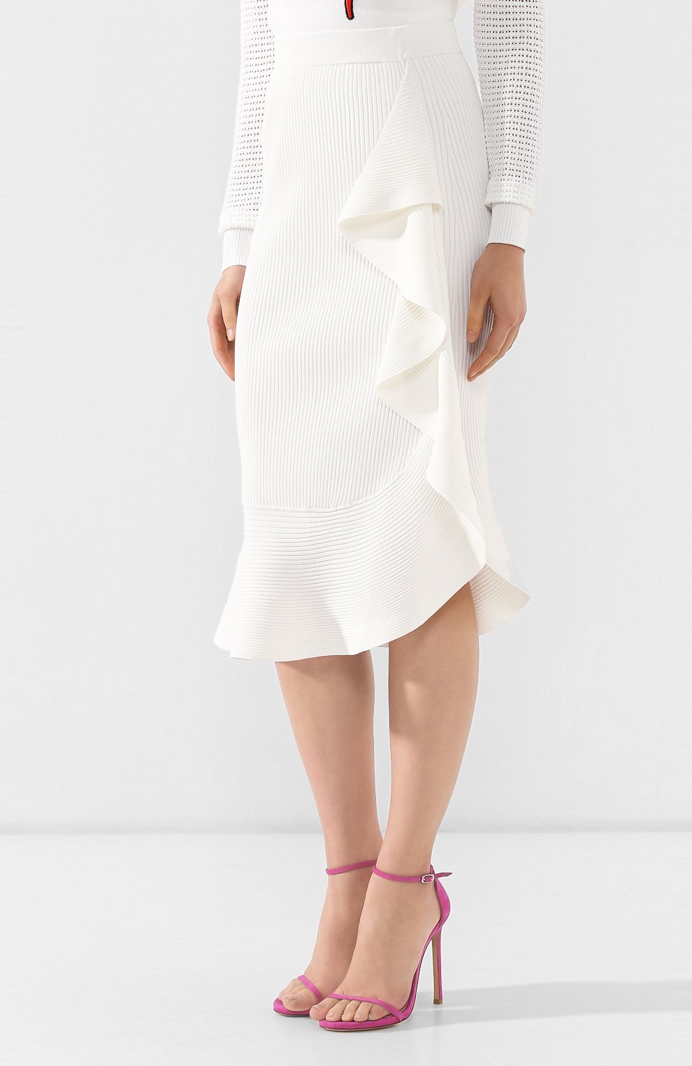 Юбка с оборкой KENZO белого цвета по цене 27600 руб., арт. 2JU549834, фото 3 Юбка с оборкой KENZO, арт. 2JU549834, фото 3